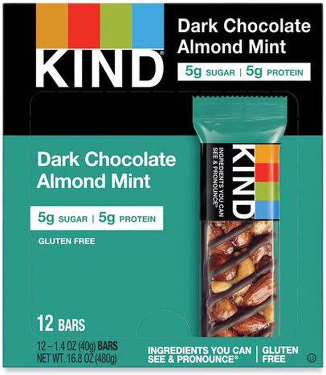 Alt view image 11 of 18 - Nuts and Spices Bar, Dark Chocolate Almond Mint, 1.4 oz Bar, 12/Box 19988