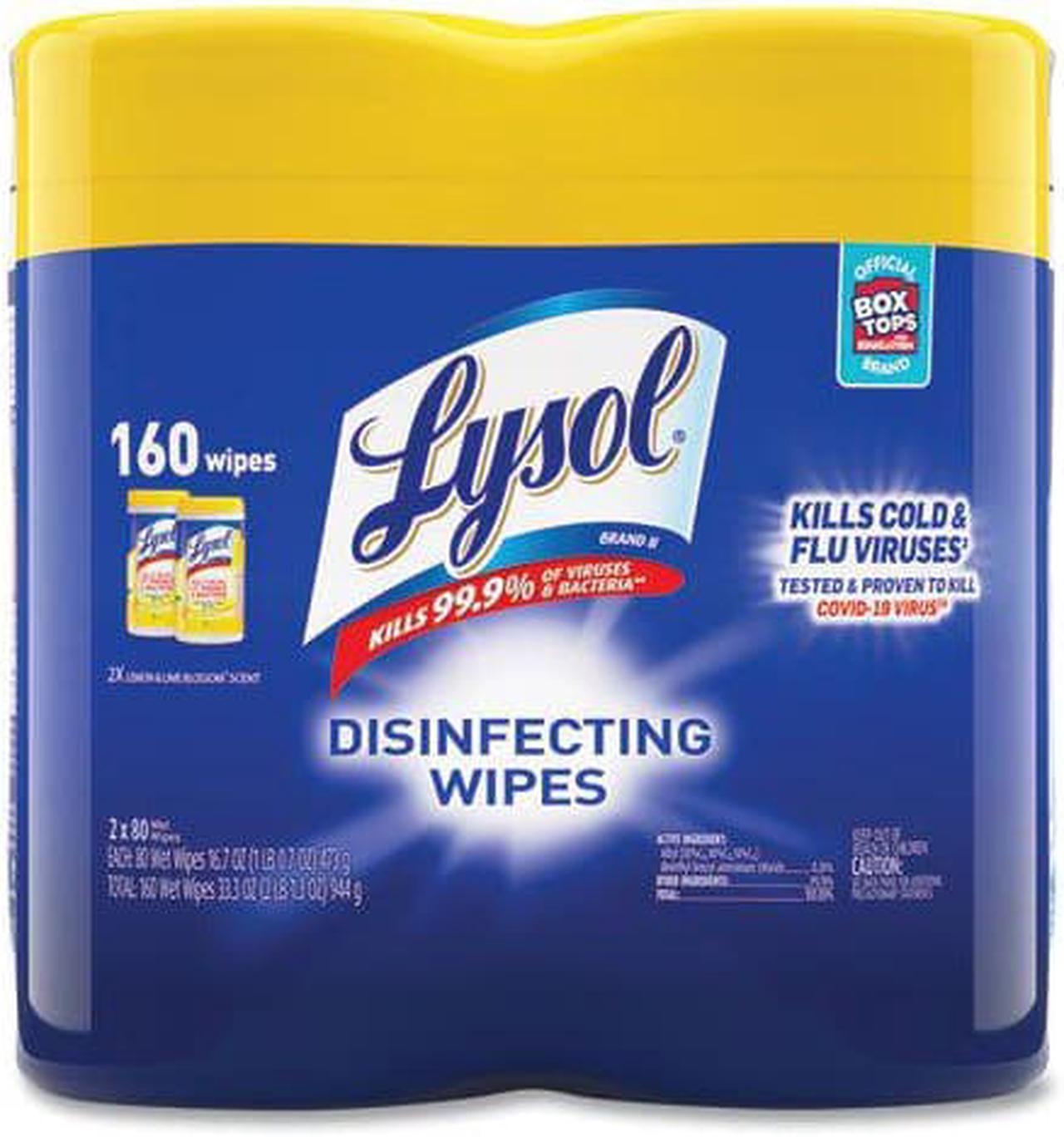 Lysol Disinfecting Wipes Lemon/Lime Blossom 7 x 8 80/Canister 2/Pack 80296PK