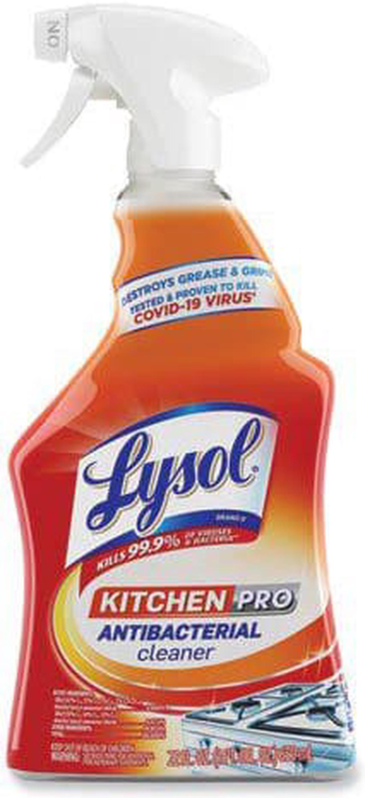 Alt view image 2 of 9 - LYSOL Kitchen Pro Antibacterial Cleaner Citrus Scent 22 oz Spray Bottle 9/CT 79556