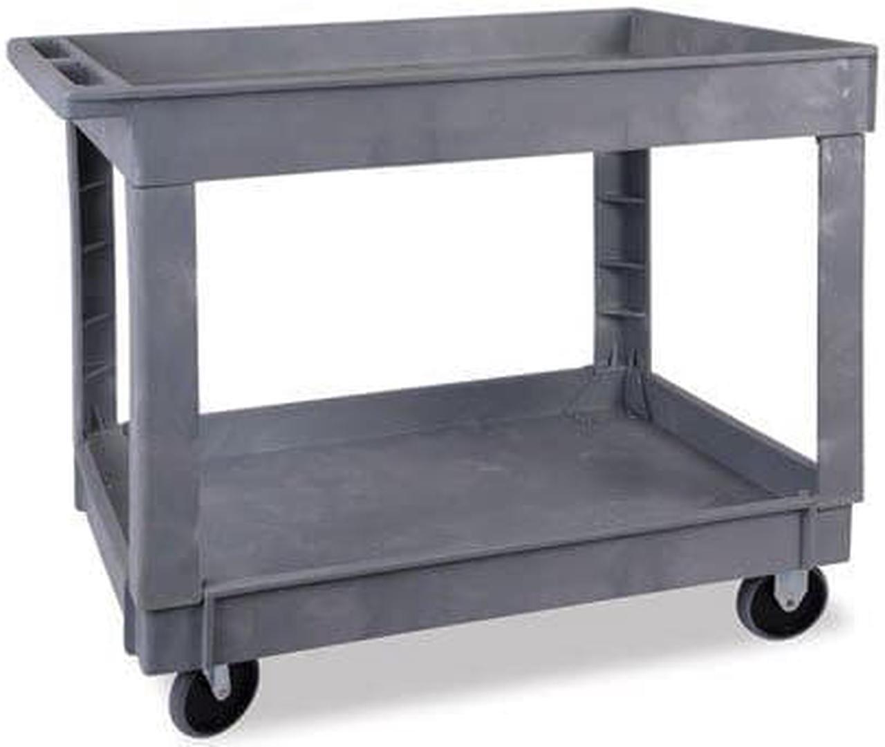 Alt view image 4 of 5 - Rubbermaid Commercial Products Utility Cart with Deep Lipped Plastic Shelves