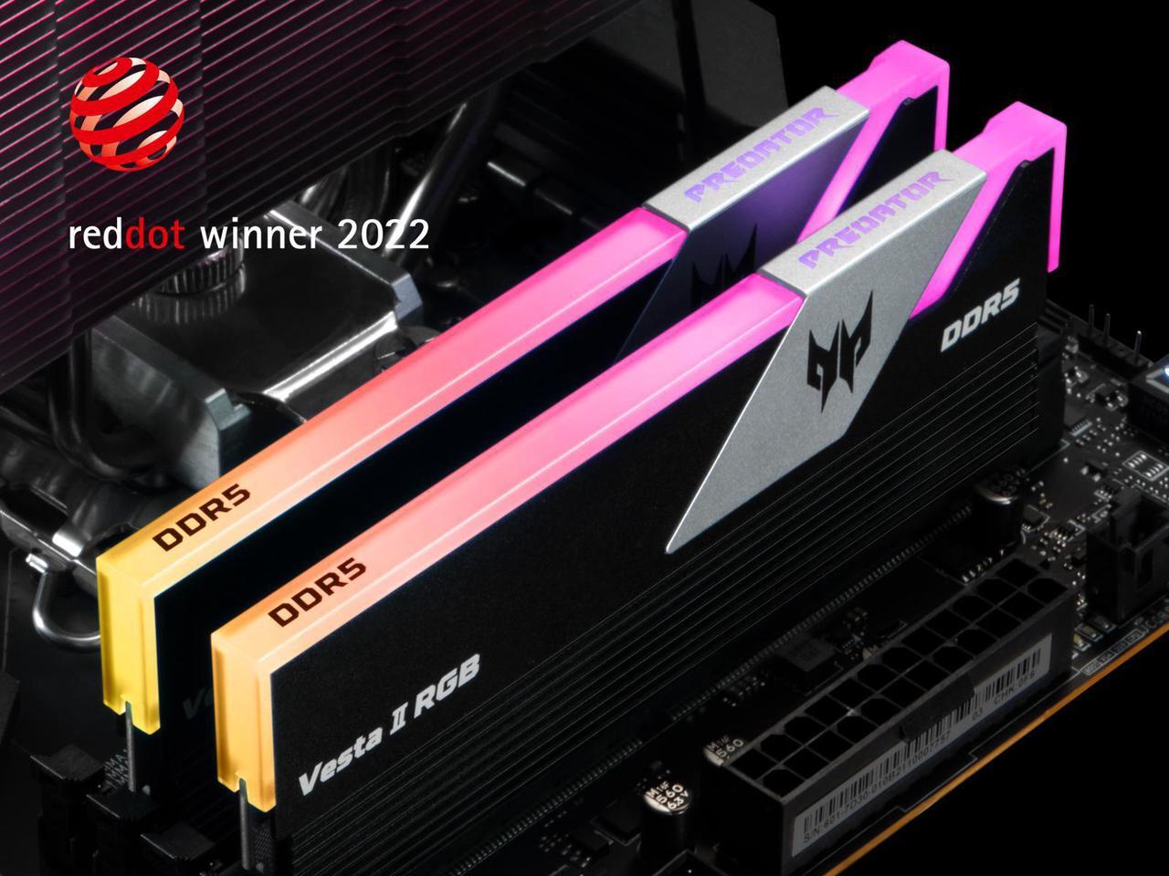 Alt view image 6 of 7 - Acer Predator Vesta II RGB DDR5 Gaming RAM Stick 32GB (16GBx2) 5200MHz PC5-41600 CL38 288-Pin Computer Memoria for Desktop PC - BL.9BWWR.316