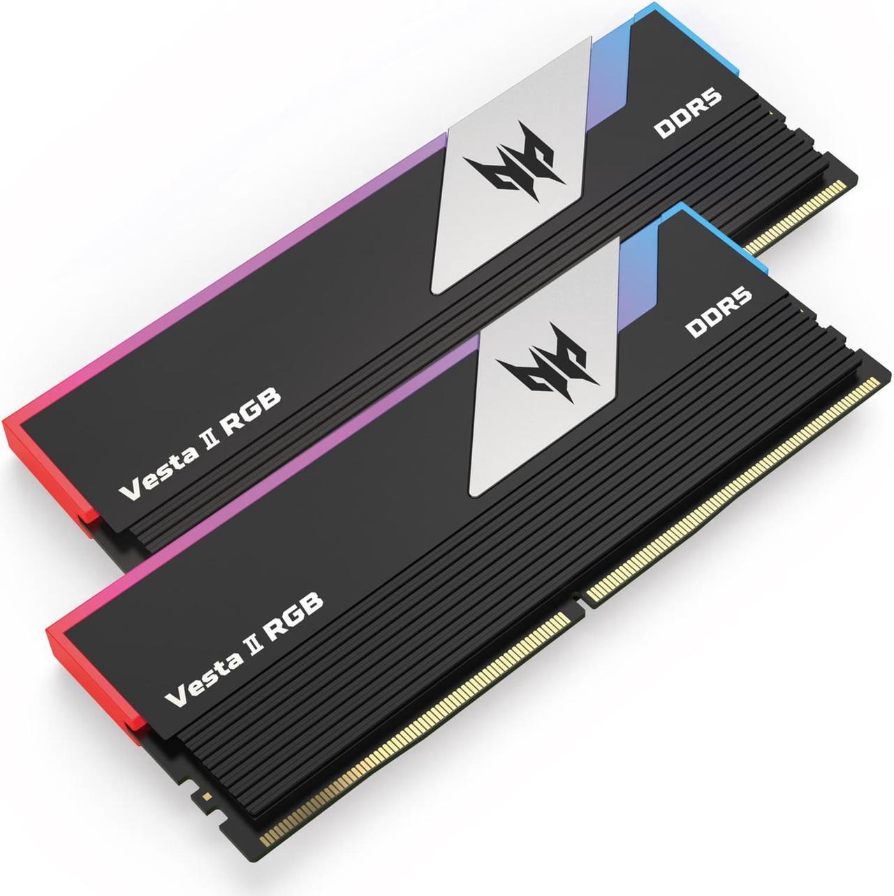 Main image of Acer Predator Vesta II RGB DDR5 Gaming RAM Stick 32GB (16GBx2) 5200MHz PC5-41600 CL38 288-Pin Computer Memoria for Desktop PC - BL.9BWWR.316