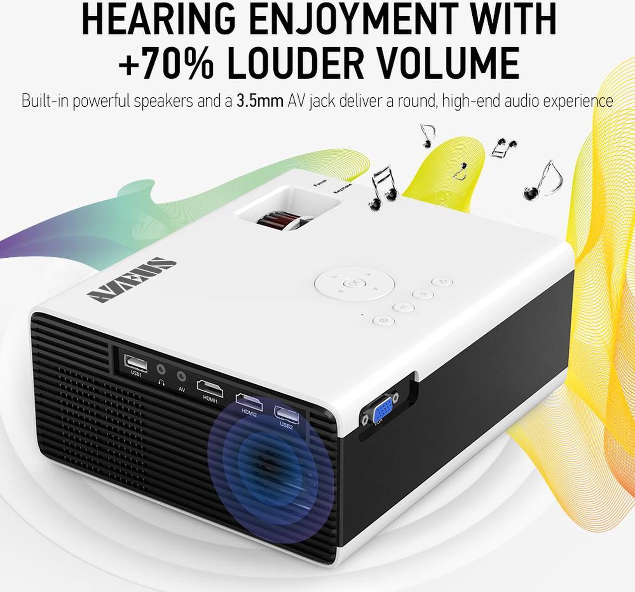 Alt view image 6 of 7 - Mini Projector 2021 Upgraded Portable Video-Projector,Multimedia Home Theater Movie Projector