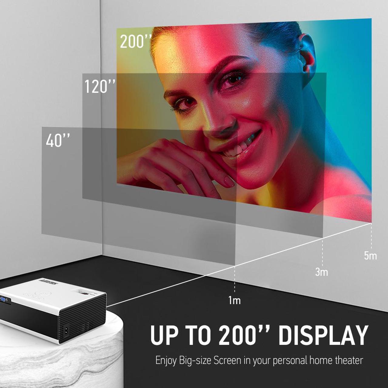 Alt view image 2 of 7 - Mini Projector 2021 Upgraded Portable Video-Projector,Multimedia Home Theater Movie Projector