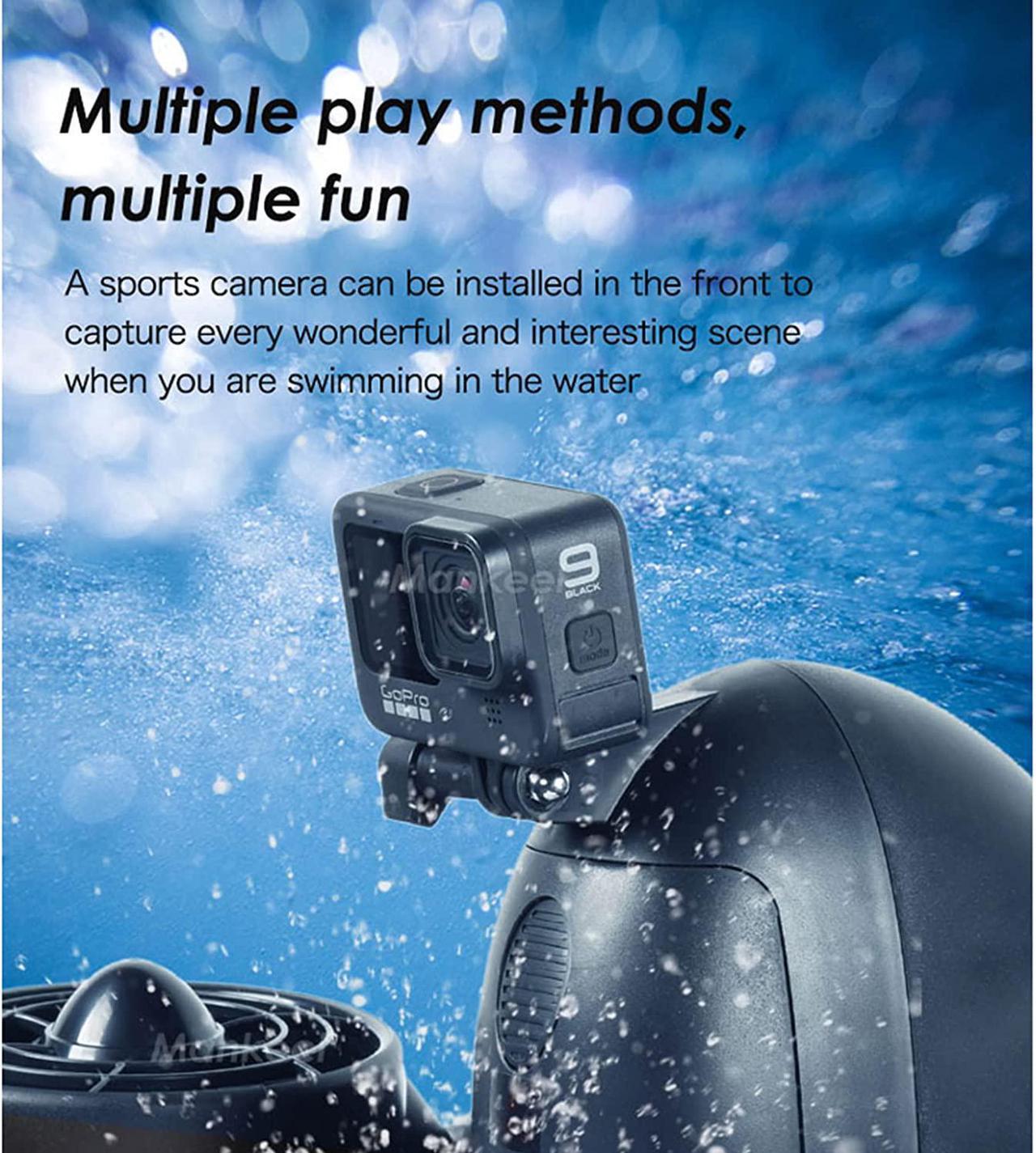 Alt view image 5 of 7 - Sea scooter 50 m Compatible with GoPro for Water Sports Swimming Pool & Diving Msds Approved-Black