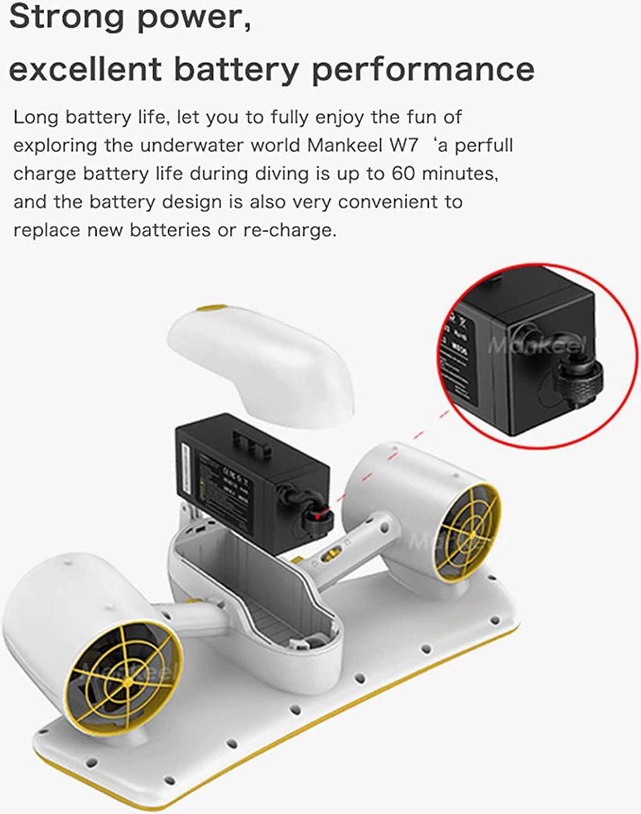 Alt view image 4 of 7 - Sea scooter 50 m Compatible with GoPro for Water Sports Swimming Pool & Diving Msds Approved-Black