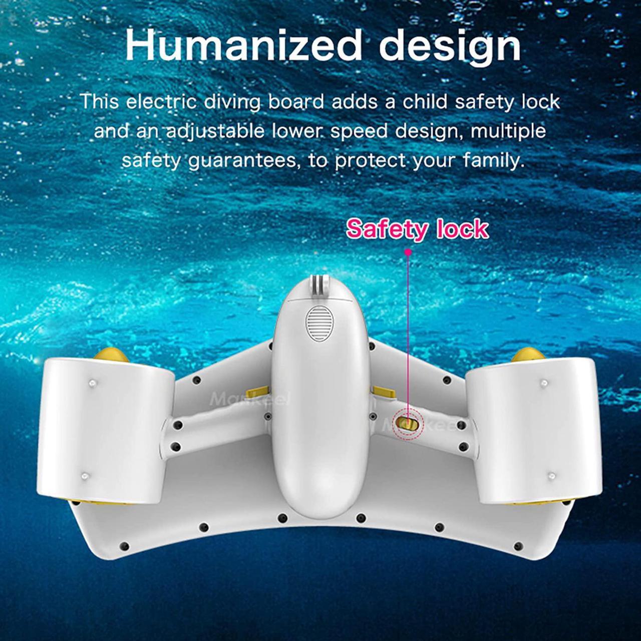 Alt view image 3 of 7 - Sea scooter 50 m Compatible with GoPro for Water Sports Swimming Pool & Diving Msds Approved-Black