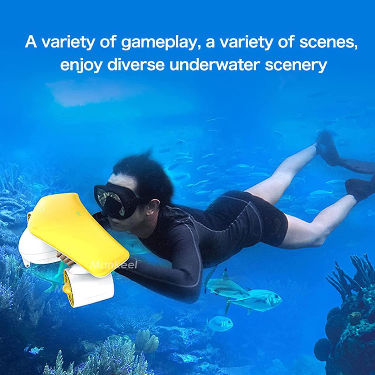 Alt view image 7 of 7 - Sea scooter 50 m Compatible with GoPro for Water Sports Swimming Pool & Diving Msds Approved-Black