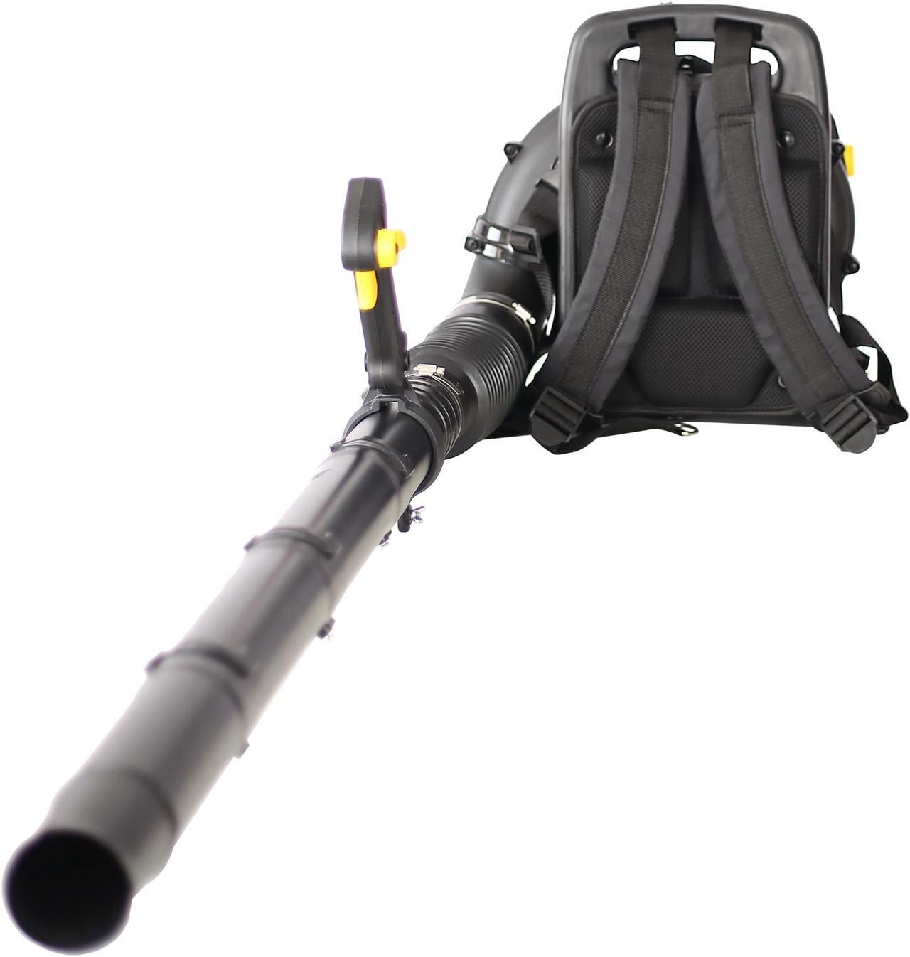 Alt view image 4 of 7 - 2-Stroke  Engine Gas Powered Leaf Blower - 52CC Gasoline Blower for Lawn Care - Cordless Variable Speed Backpack Leaf Blower (Orange)