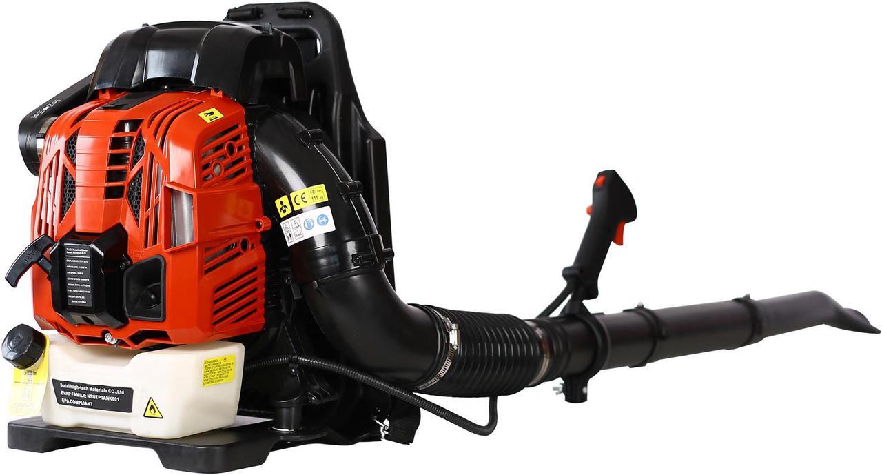Main image of 4-Stroke Engine Gas Powered Leaf Blower - 76CC Gasoline Blower for Lawn Care - Cordless Variable Speed Backpack Leaf Blower (Red)