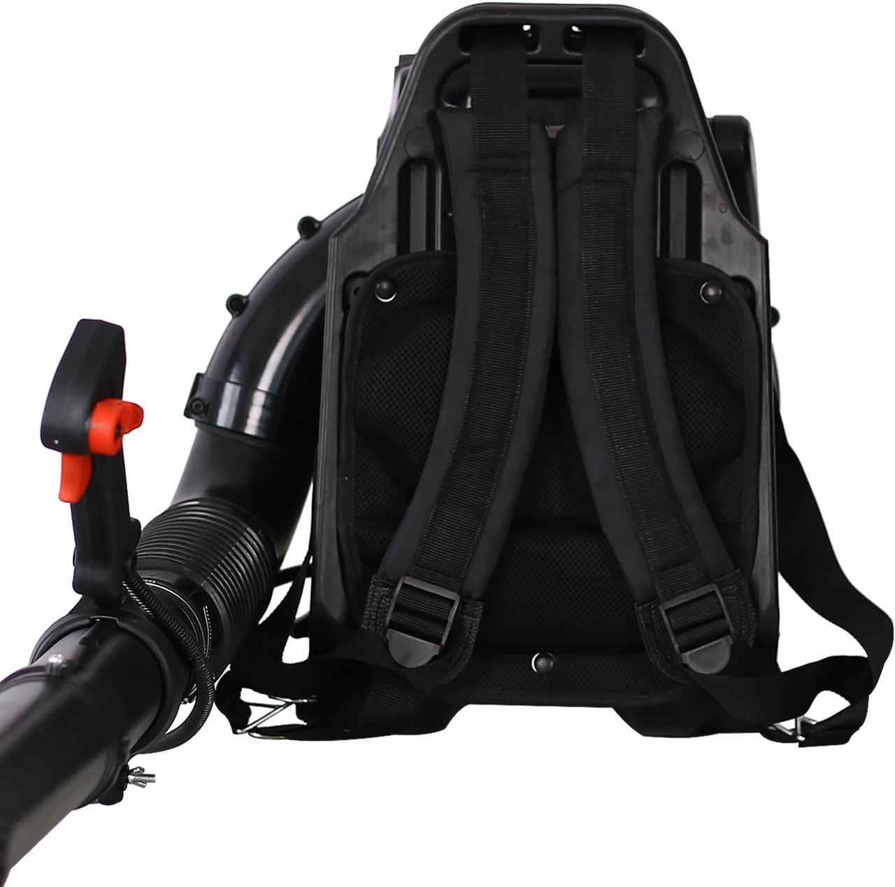 Alt view image 3 of 7 - 4-Stroke Engine Gas Powered Leaf Blower - 76CC Gasoline Blower for Lawn Care - Cordless Variable Speed Backpack Leaf Blower (Red)