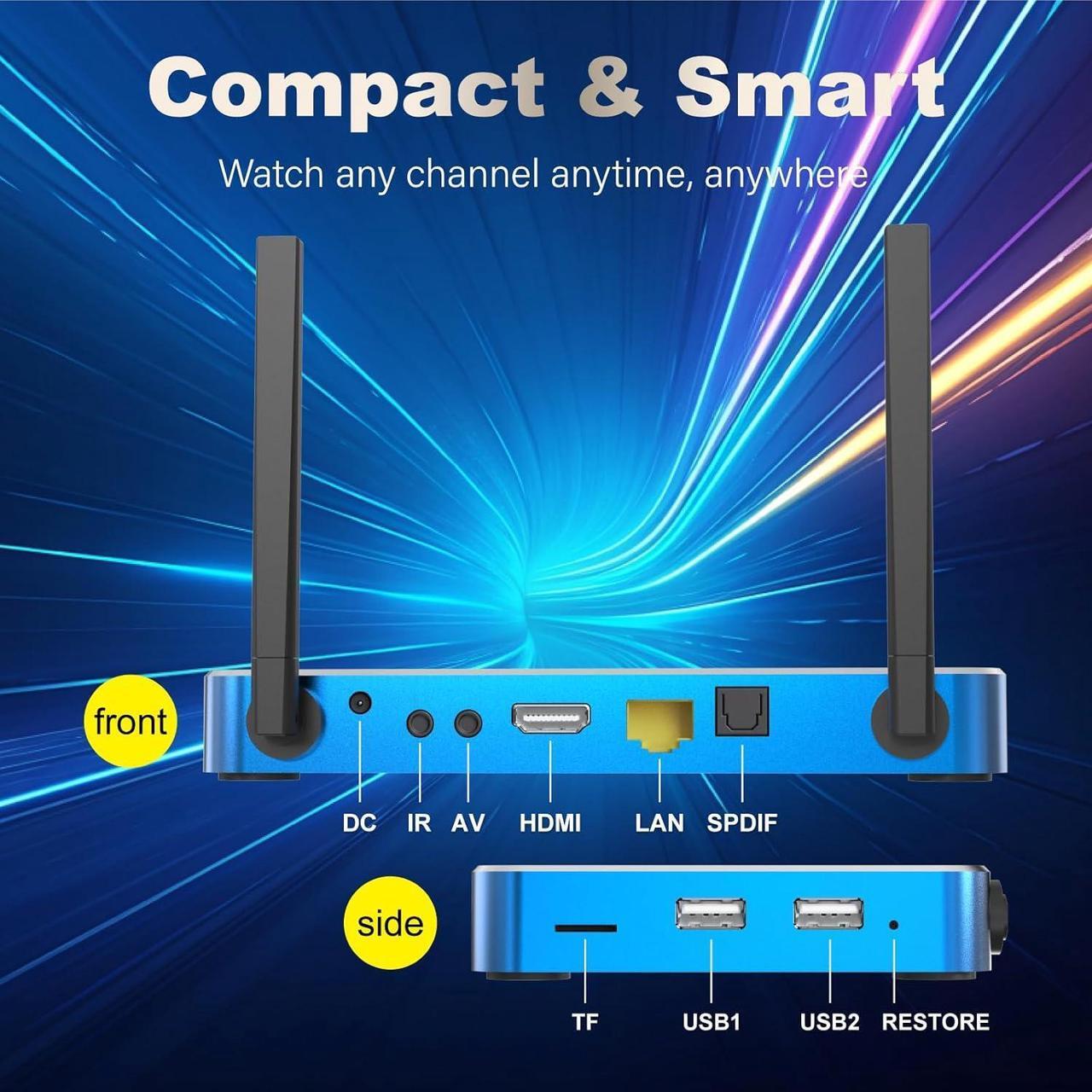 Alt view image 7 of 7 - Superbox S6 Max Android TV Box, 6K Smart Media Player with Voice Control, 4GB RAM + 64GB Storage, Dual-Band WiFi (2T2R), Includes Setup Guide & Phone Support, Free Channels, 2025 Edition