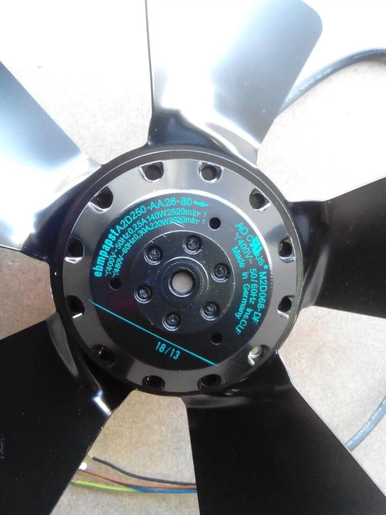 Alt view image 5 of 7 - Ebmpapst Axial Fan A2D250-AA26-80 M2D068-DF 400V 250mm Cooling Fans