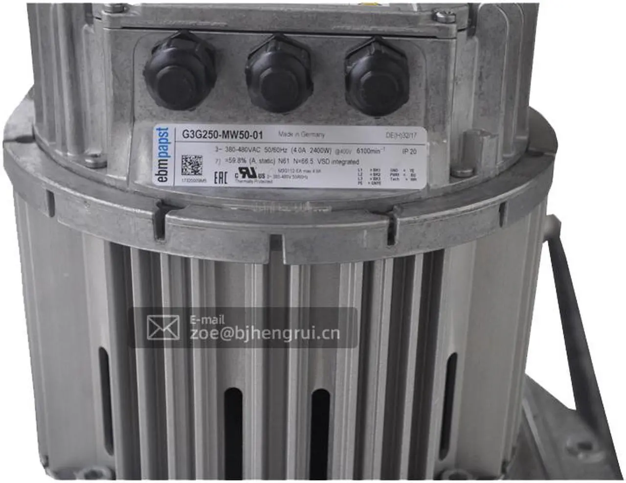 Alt view image 4 of 7 - Germany Ebmpapst G3G250-MW50-01 400VAC EC Centrifugal Fan Backward Curved Single Inlet Gas Blower For Gas-condensing Heating