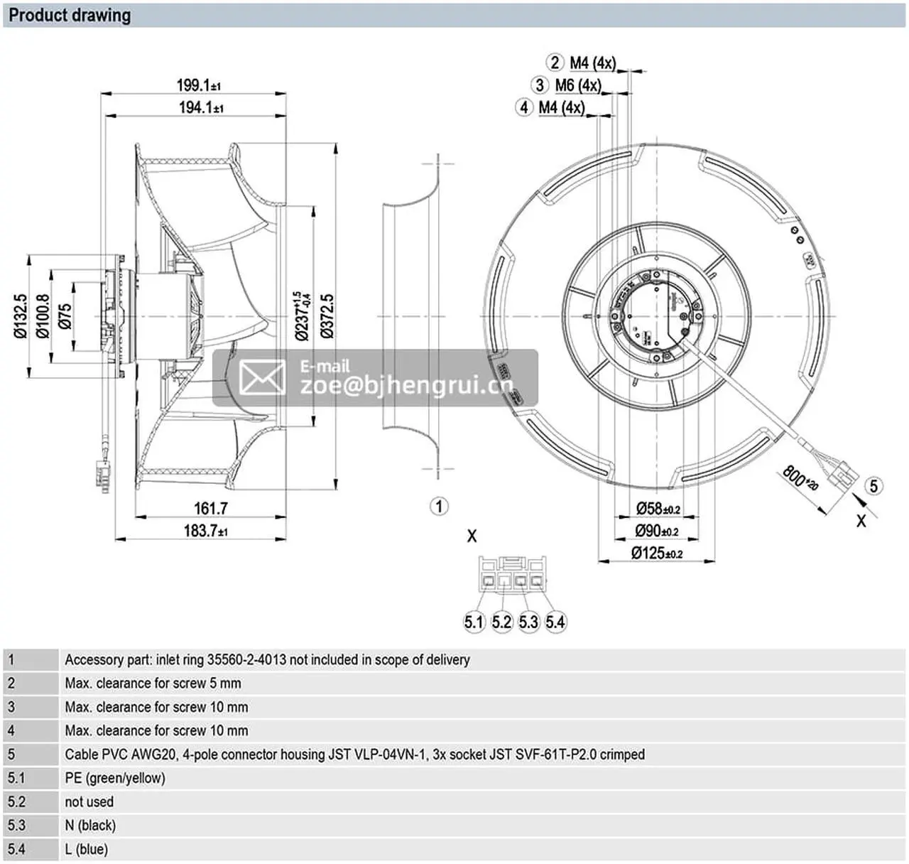 Alt view image 7 of 7 - German Ebmpapst R3G355-RB03-10 EC Backward Curved Single Intake Centrifugal Cooling Fan For ABB ACS800 Inverter