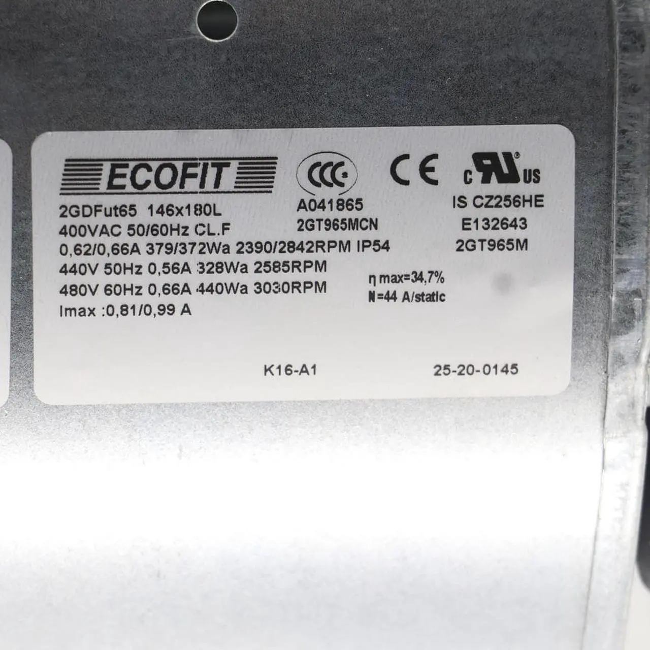 Alt view image 5 of 7 - ECOFIT 146x180L ATV71/61 VZ3V1212 2GDFUT65 400V AC IP54 for Schneider Inverter Cooling Fan ATV61HC16N4