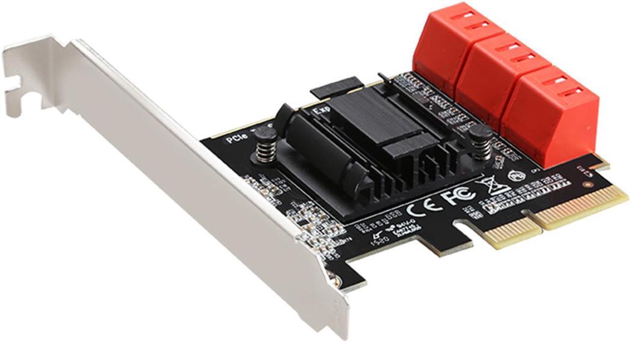 Main image of SATA Card 6 Port, 6Gbps SATA iii Controller PCI-e Express 4x Expansion Card ASM1166 Chipset, Support 6*SATA 3.0 Devices