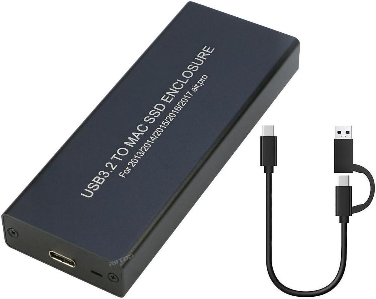 Main image of RIITOP USB C 3.2 SSD Enclosure for Apple Flash SSDs 12+16 PIN MacBook Pro,MacBook Air, Mac Pro, iMac from 2013 to 2017 Portable Storage SSD Enclosure Compatible with M.2 Nvme SSD with Adapter