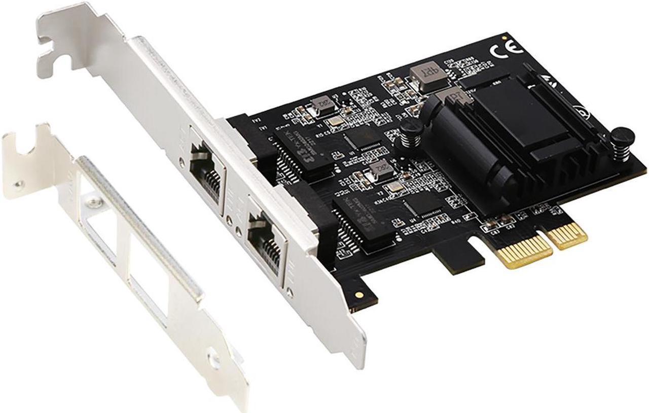 2.5Gb PCIe Network Adapter Card Dual Port RJ45 2500/1000/100Mbps, PCIe to 2.5Gb 2Port Gigabit Ethernet Network Adapter for Gaming/Office, Support Windows11/10/8/7, Windows Server 2022/2019/2016, Linux