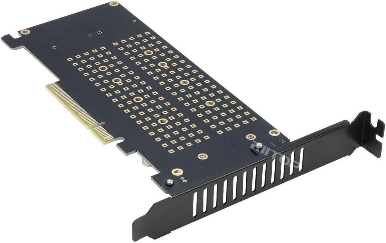 Alt view image 6 of 7 - Dual M.2 NVME PCIE Adapter Card, 2 x 32Gbps Full Speed PCIE 3.0 PCIE 4.0 X16 Expansion Card, M.2 SSD PCIE X8 M Key Hard Drive Converter Reader Express Adapter