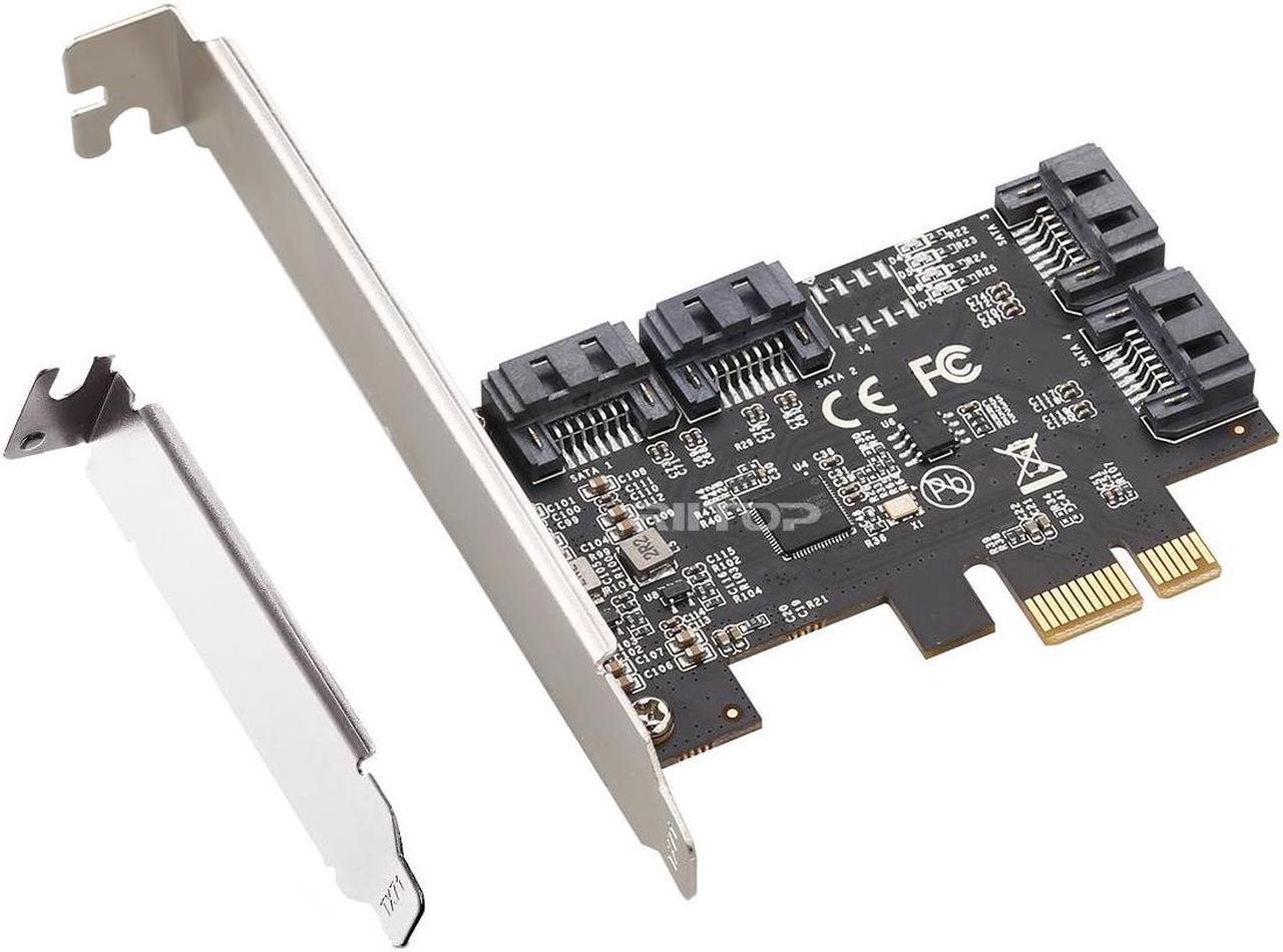 SATA Card 4 Port, PCIE 3.0 SATA 6G Controller Expansion Card with Low Profile Bracket, Non-Raid, Boot as System Disk, Support 4 SATA 3.0 Devices