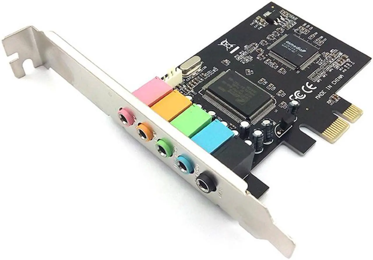 PCIe Sound Card, 5.1 Internal Sound Card for PC Windows 7 3D Stereo PCI-e Audio Card, CMI8738 Chip 32/64 Bit Sound Card PCI Express Adapter