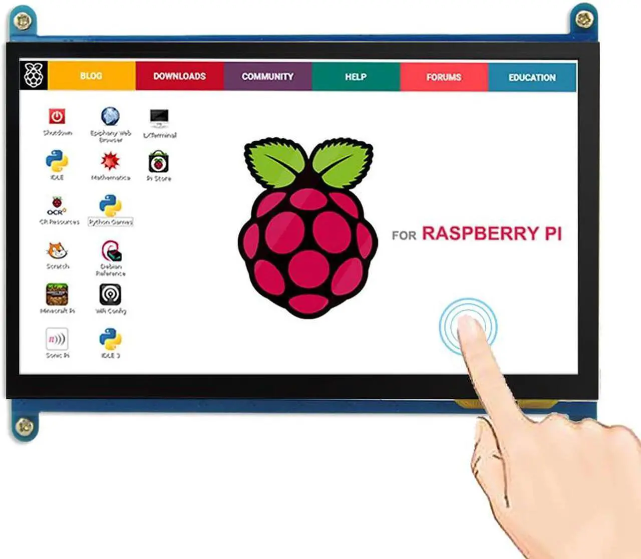 Main image of 7 Inch Capacitive Touchscreen HDMI Monitor 1024x600 TFT LCD Display HD Screen for Raspberry Pi 4B, 3B, Banana Pi, Windows 10 8 7
