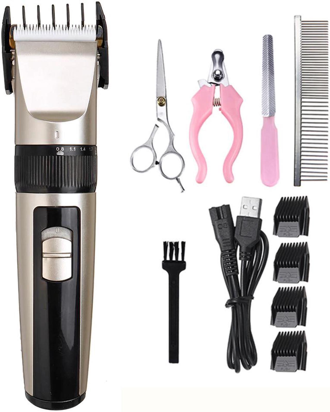 7/11pcs Low-noise Cat Dog Hair Trimmer Rechargeable Electrical Pet Hair Clipper Remover Cutter Grooming Pets Haircut Machine