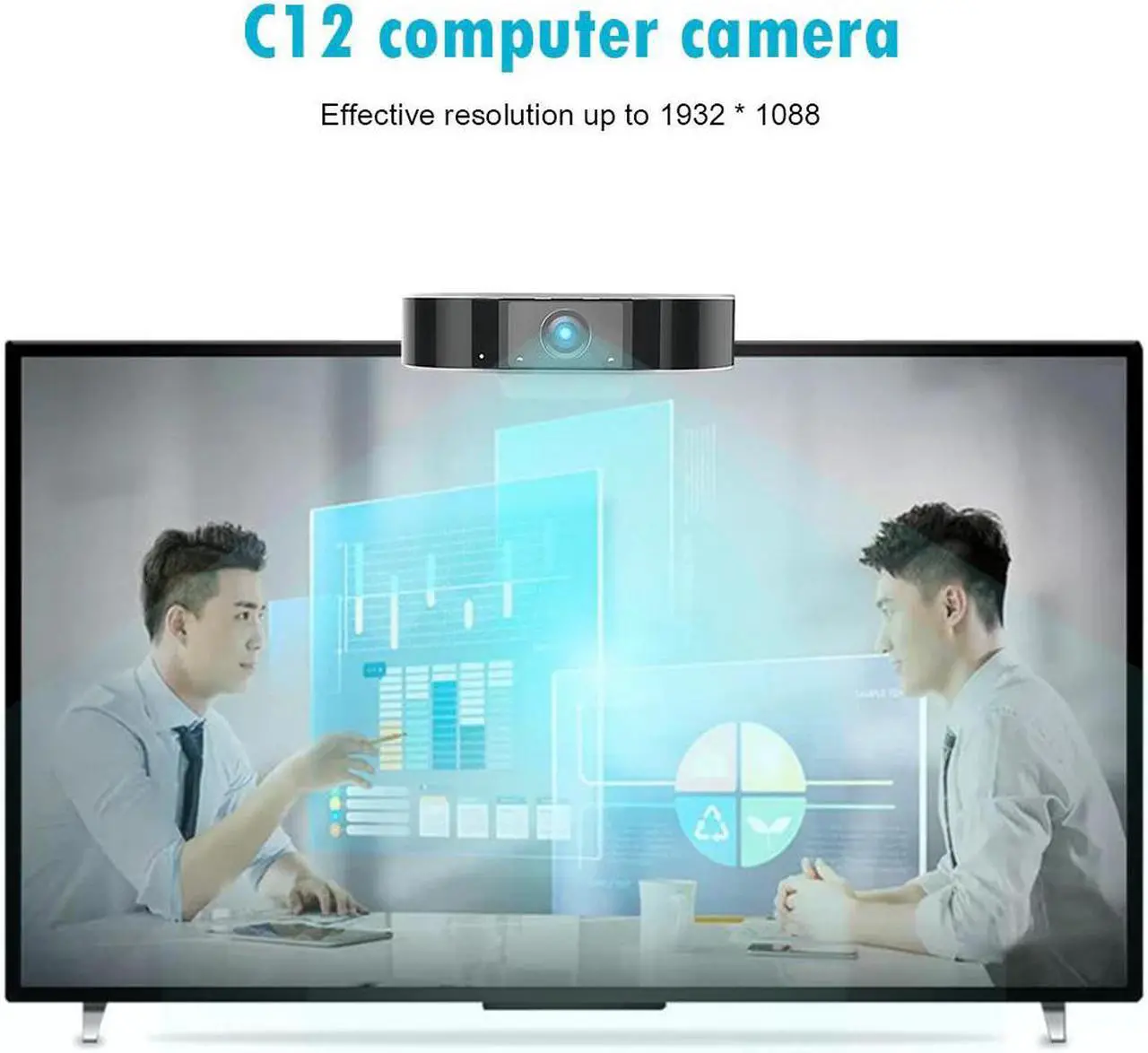 Alt view image 2 of 5 - 2020 New C12 Webcam 2MP 1080P Full HD USB Driver  Web Camera with Microphone for Windows Android Linux Live Camera Webcam