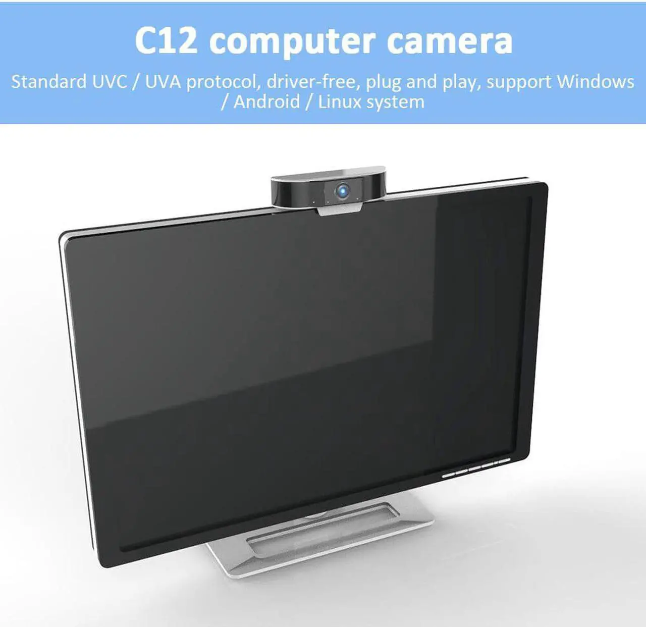 Alt view image 5 of 5 - 2020 New C12 Webcam 2MP 1080P Full HD USB Driver  Web Camera with Microphone for Windows Android Linux Live Camera Webcam