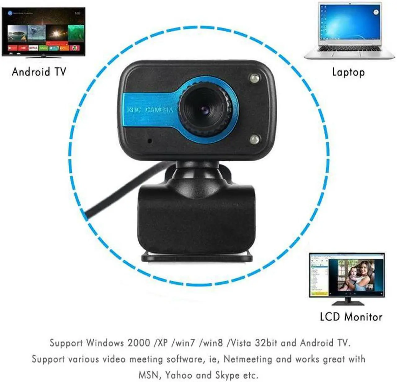 Alt view image 5 of 5 - 2.0 3.0 Webcam Camera HD Web Camera Computer Camera With Microphone For XP / Win7 / Win8 640 * 480 Webcam Camera In Stock