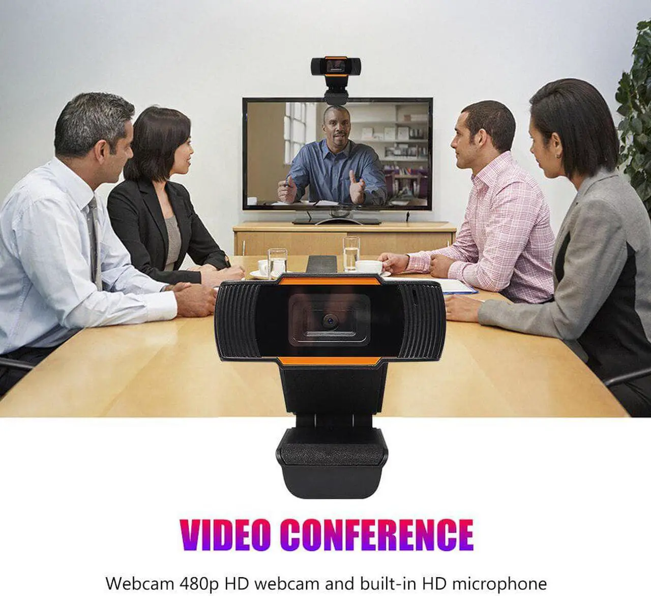Alt view image 5 of 5 - 480P Full HD Webcam with Microphone USB Driver  Web Camera for Win 10 8 7 Webcam Microphone Computer Usb2.0-Camera