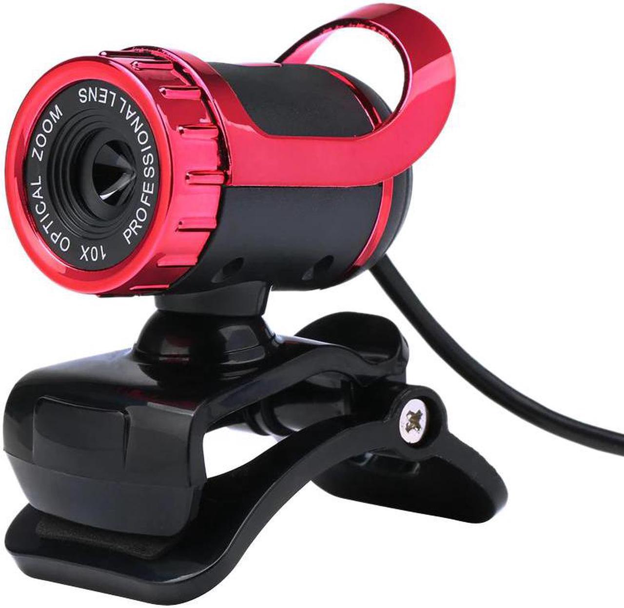 360 Degree USB 2.0 50 Megapixel HD Camera Web Cam with MIC Clip-on for Desktop Skype Computer PC Laptop Red Color HD Camera