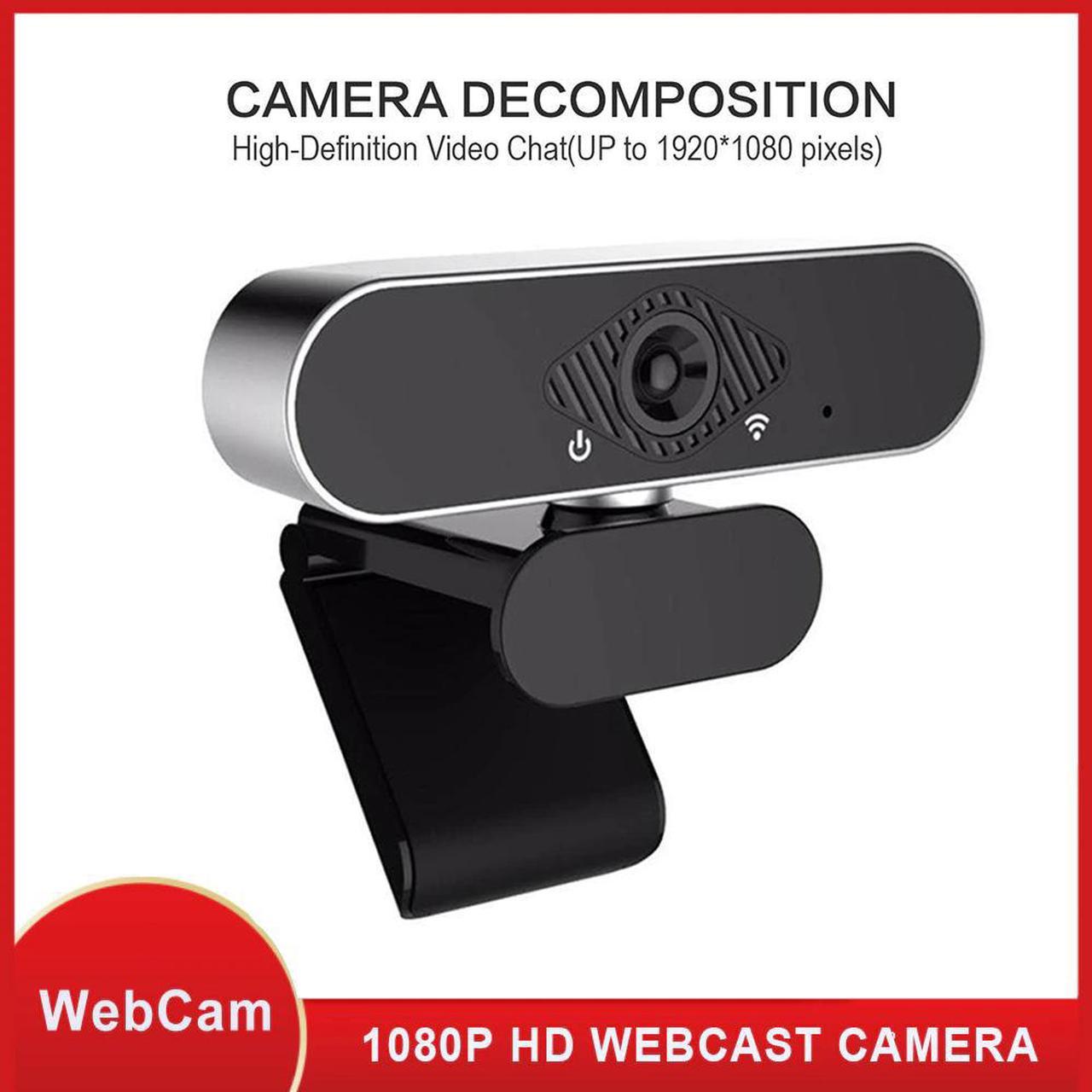 Webcam with Built-in Microphone  2MP Full HD 1080P Widescreen Video Work Home Accessories USB Web Camera for PC