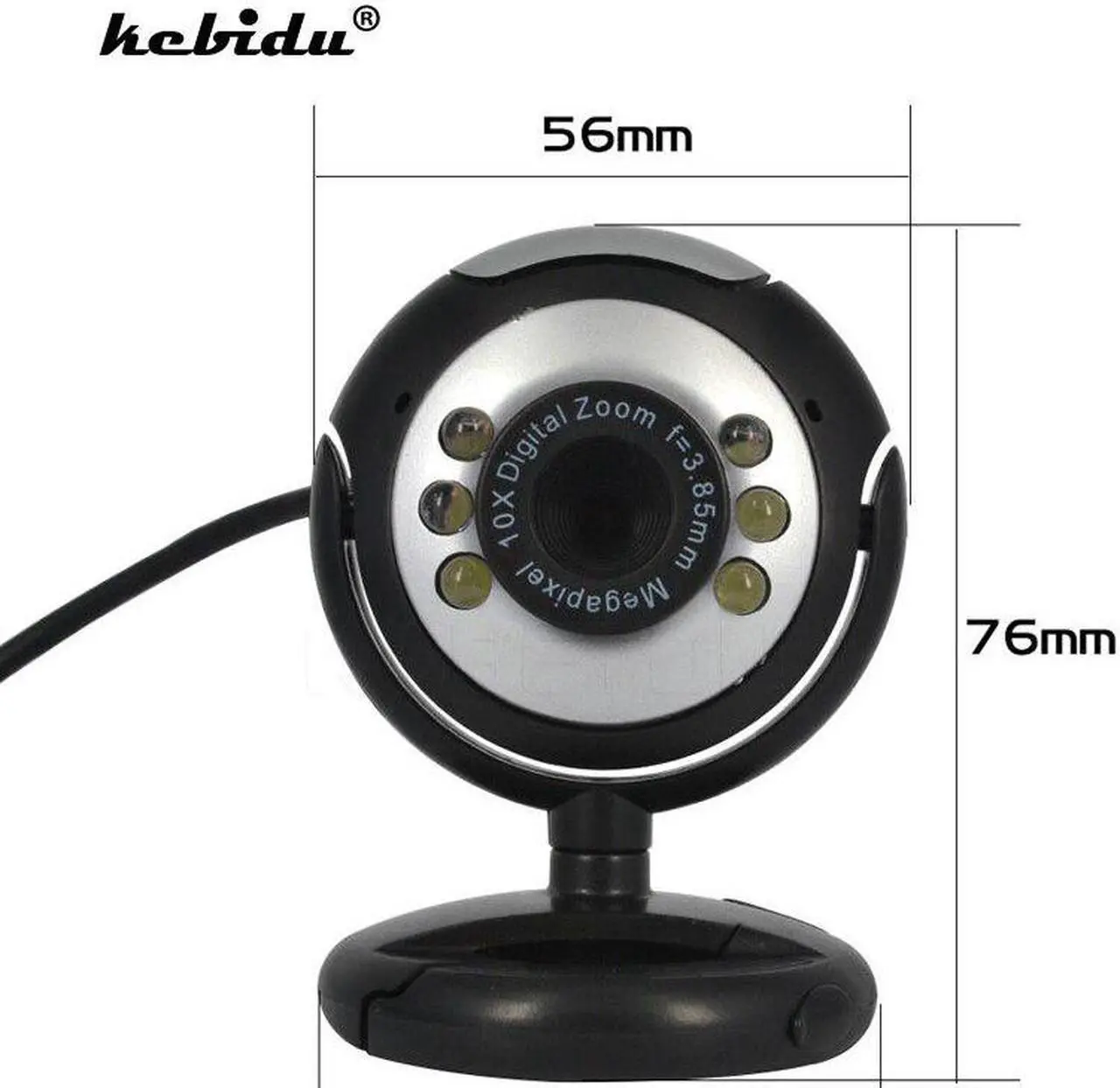 Main image of High Quality 30.0 Mega Pixel Web Cam With 6 LED HD Webcam Camera Built-in MIC Microphone For PC