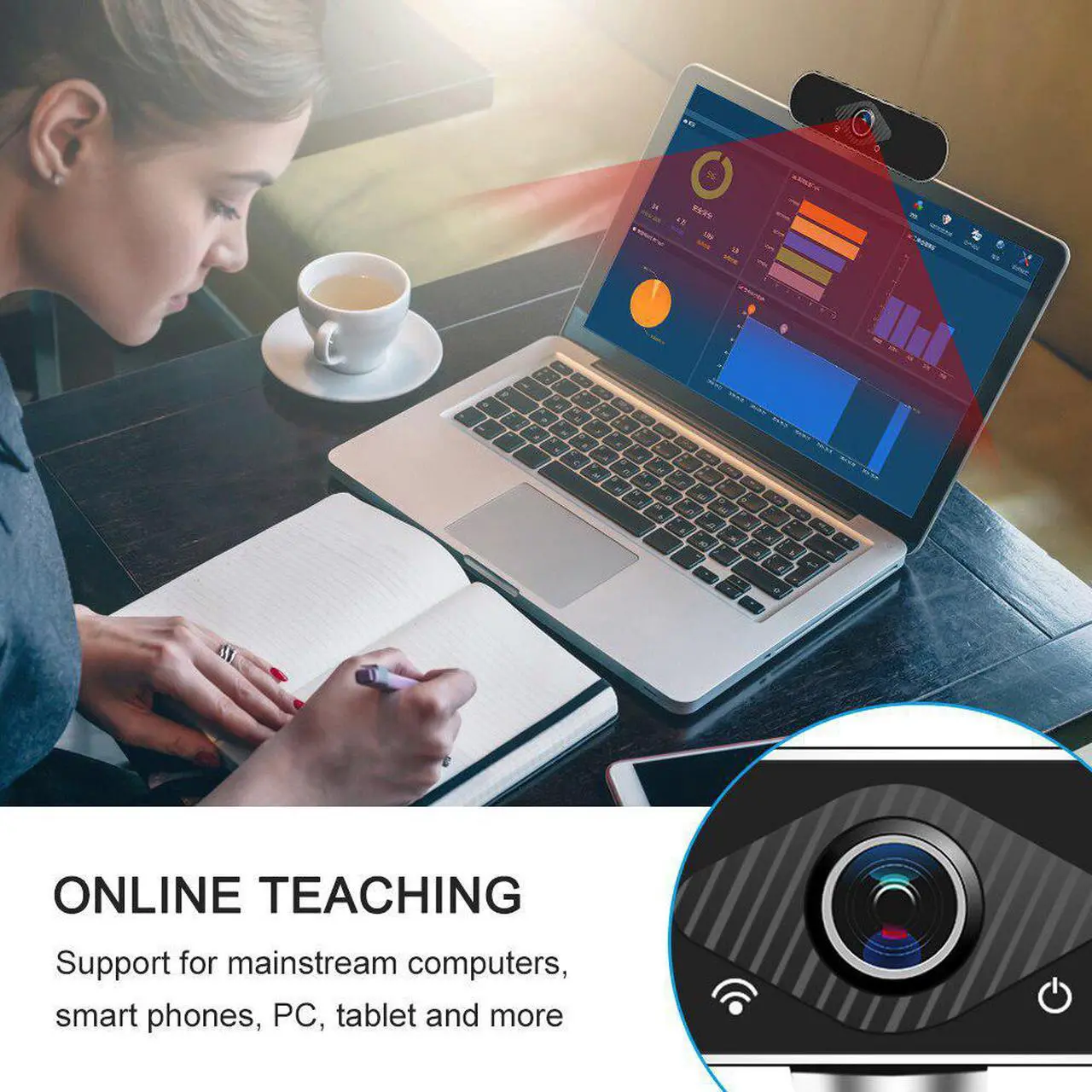 Alt view image 4 of 5 - Webcam 1080P webcam 4k Video Conference Web Camera USB web camera with microphone Computer Camera for Laptop and Desktop