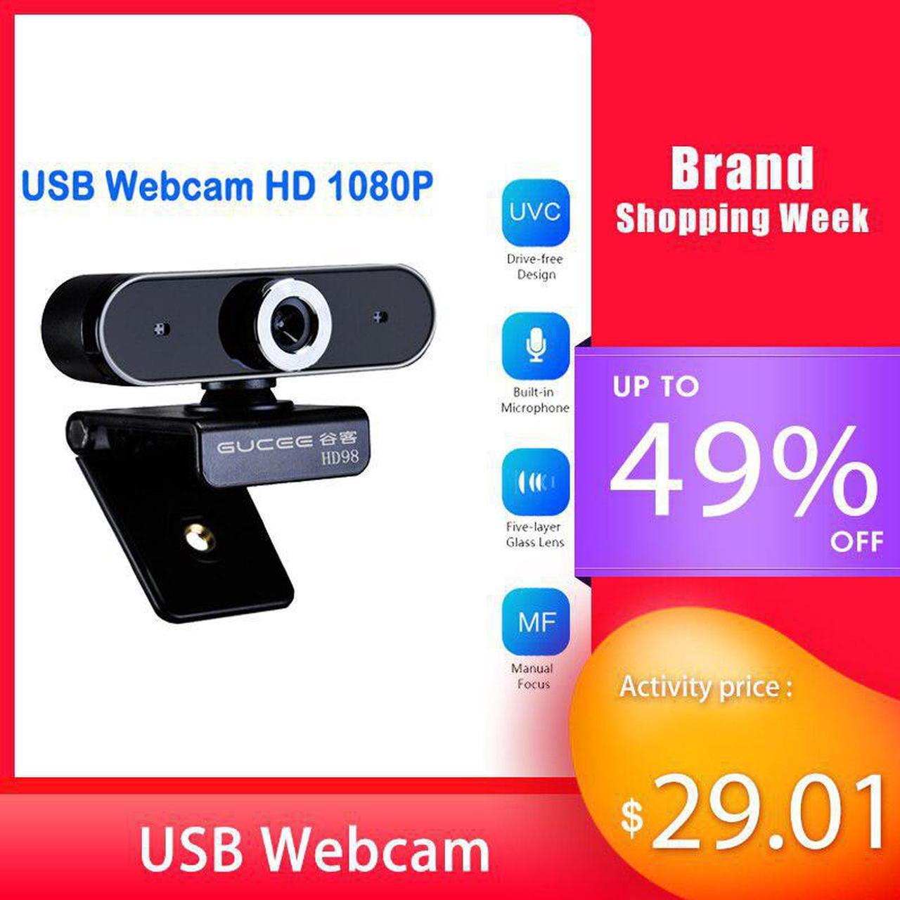 HD98 USB Webcam HD1080P AutoFocus Computer Camera USB cam Built-in Microphone Drive-free USB Camera WEB-CAM  for PC Laptop