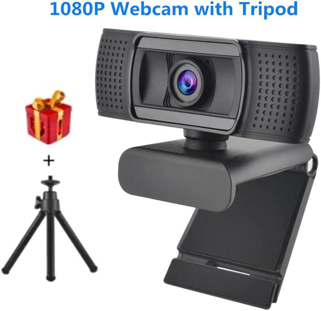 Webcam 1080p 60fps Focus Web Camera with Noise-Cancelling Microphone PC Camera Webcam with tripod for Live Online Teaching