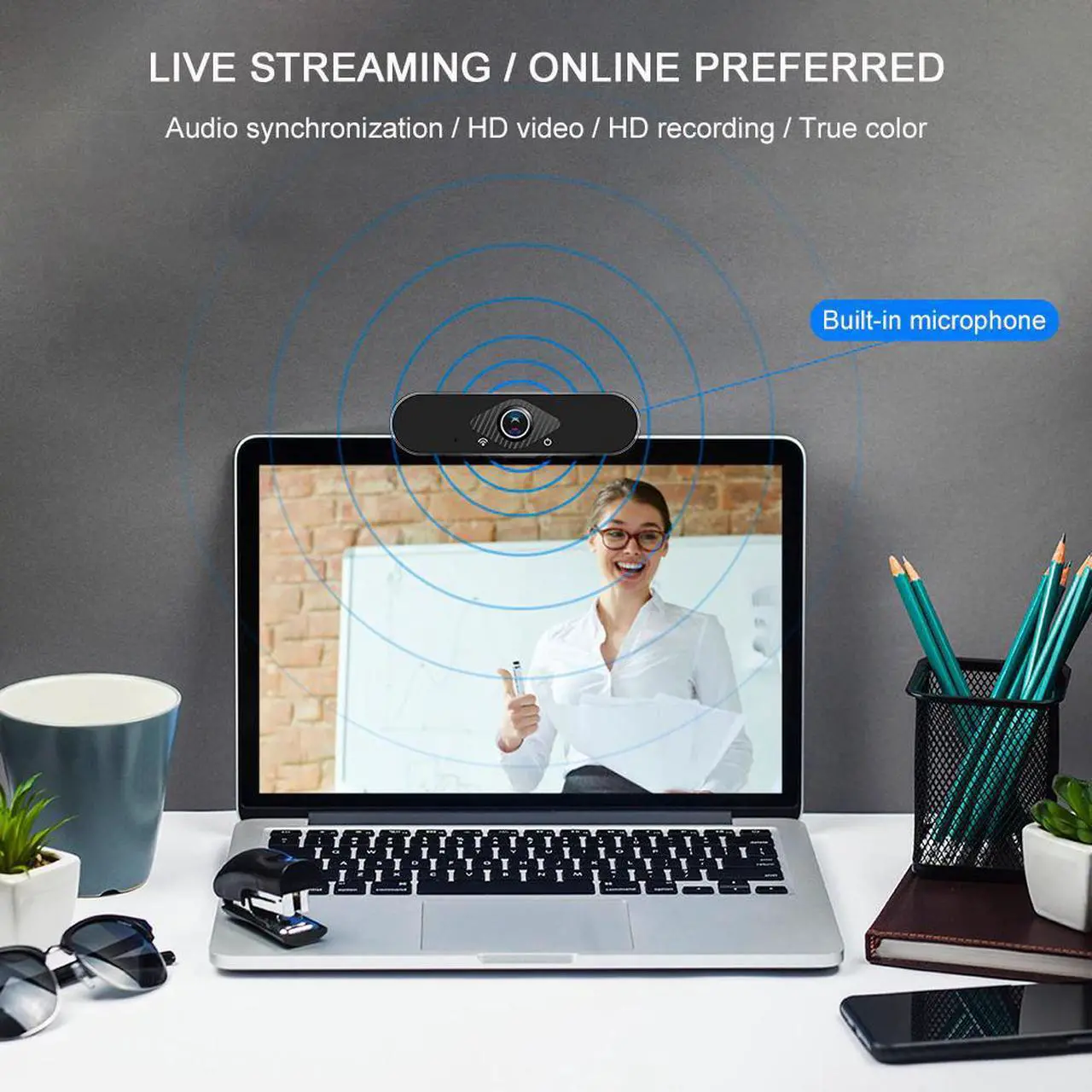 Alt view image 3 of 5 - Webcam 1080P webcam 4k Video Conference Web Camera USB web camera with microphone Computer Camera for Laptop and Desktop