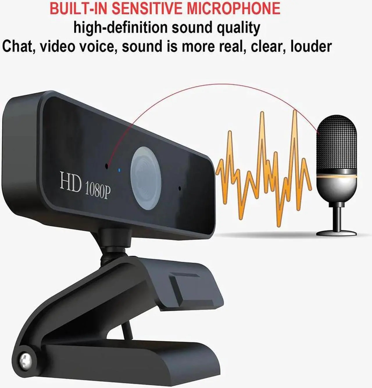 Alt view image 5 of 5 - 2 Megapixel Auto Focus HD Webcam 1080P PC Web USB Camera Cam Video Conference with Microphone for Laptop PC