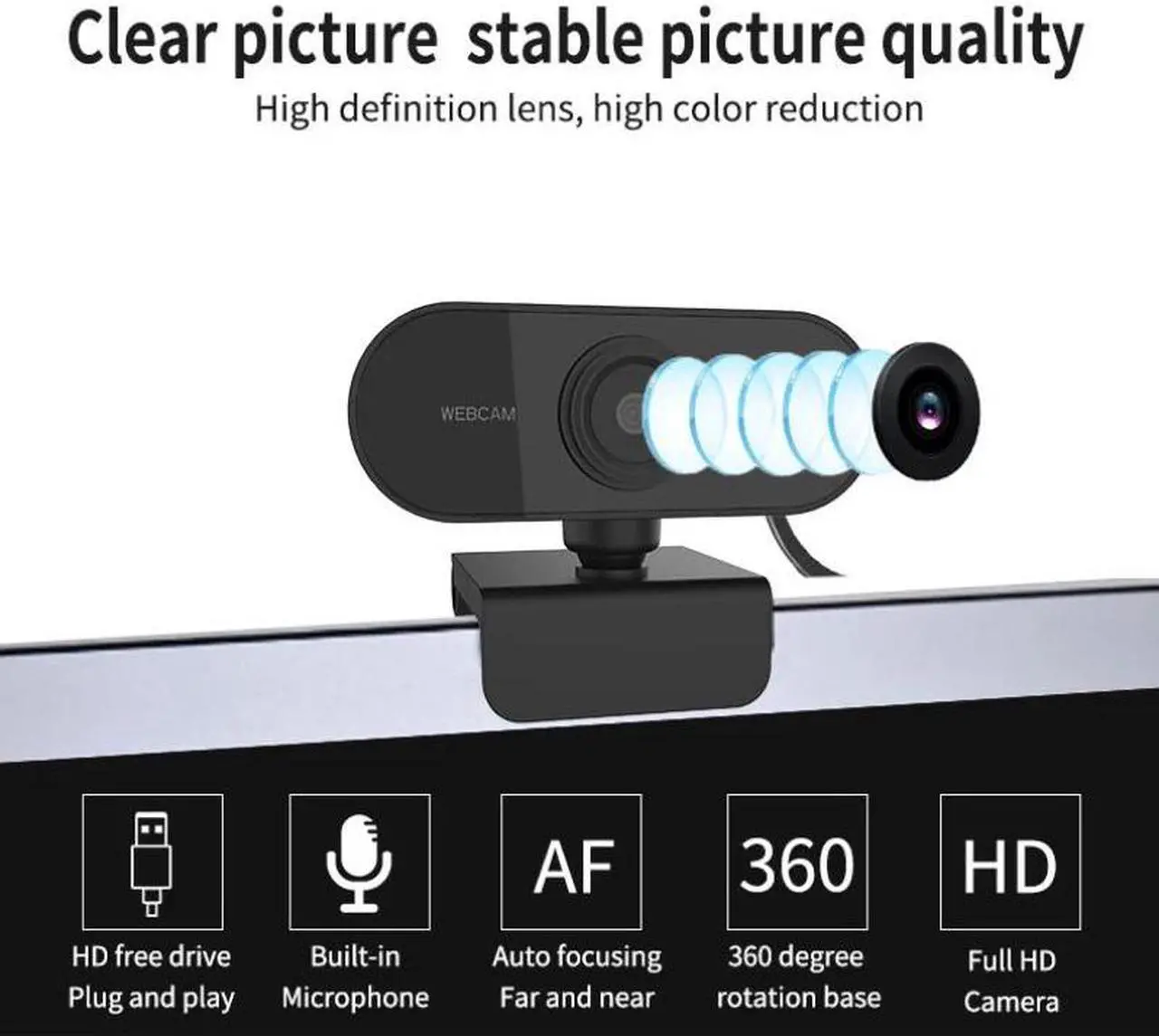 Alt view image 5 of 5 - 2K HD Webcam Auto Focus Camera Built-in Microphone High-end Video Call Camera Computer Peripherals Web Camera For PC Laptop