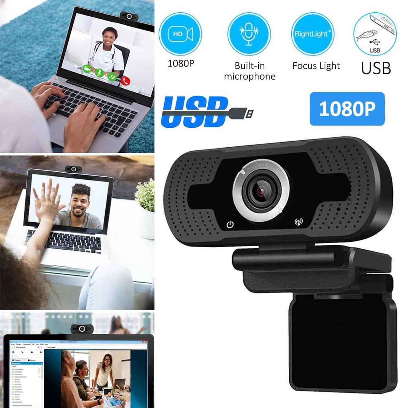 1080P HD Computer Camera USB Web Camera Webcam Built-In Sound-Absorbing Stereo Microphone Free Driver For Office Video Net Class