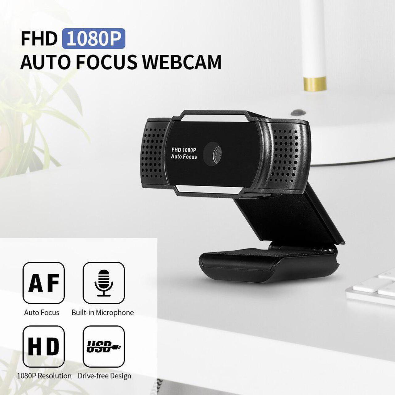 Webcam 1080P 5MP Conference Web Camera HD Auto Focus Wide Angle Built-in Microphone  Web Cam for home Video Meeting pc