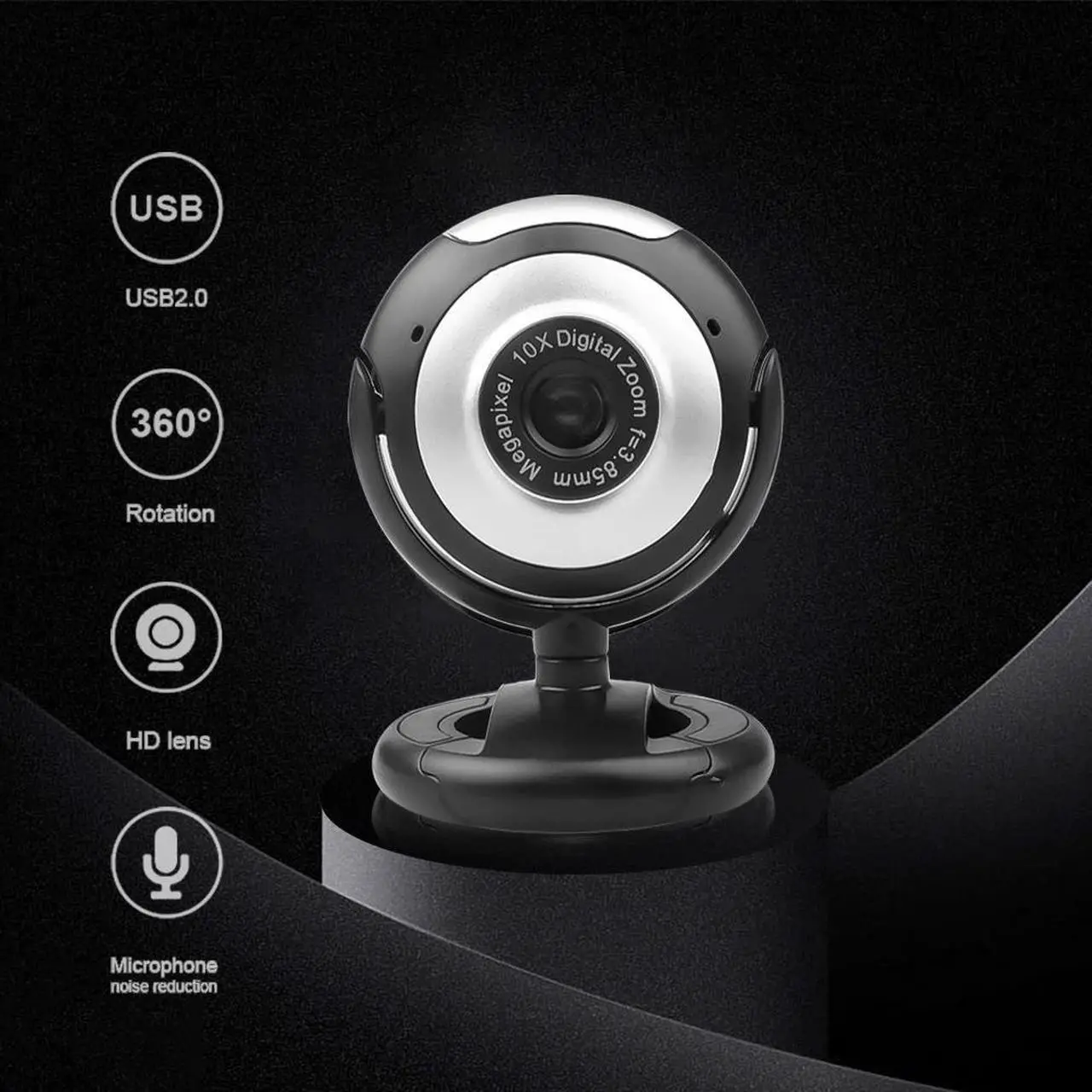 Alt view image 5 of 5 - High Quality 30.0 Mega Pixel Web Cam With 6 LED HD Webcam Camera Built-in MIC Microphone For PC