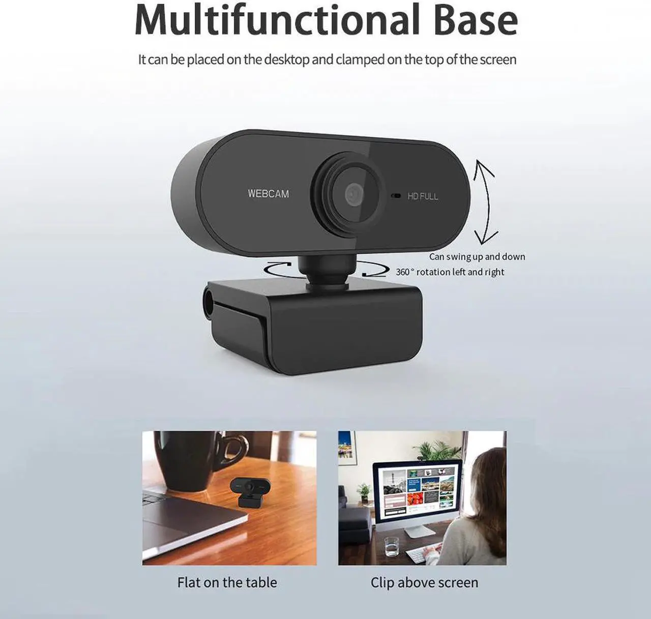 Alt view image 4 of 5 - Webcam 1080p Web Camera USB PC Computer Webcam with Microphone Auto Focus Full  Camera Video Webcam for PC Laptop Desktop