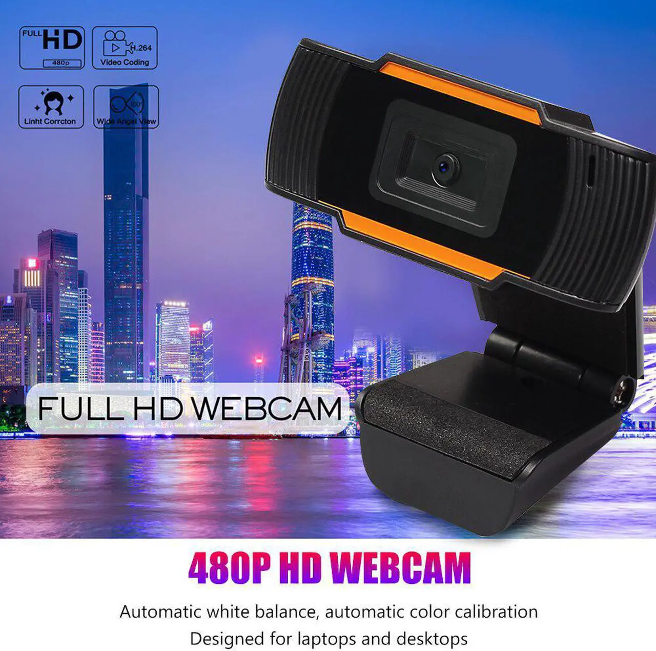 Main image of 480P Full HD Webcam with Microphone USB Driver  Web Camera for Win 10 8 7 Webcam Microphone Computer Usb2.0-Camera