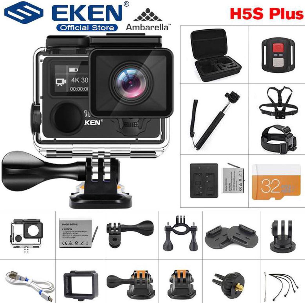 H5S Plus Action Camera HD 4K 30fps EIS with Ambarella A12 chip inside 30m waterproof 2.0' touch Screen  sport camera