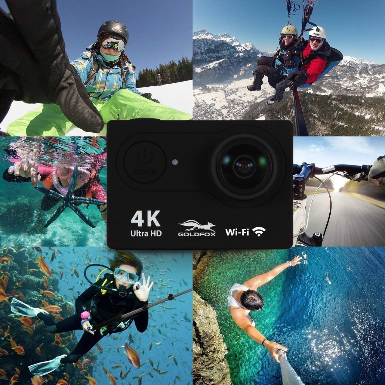 Alt view image 4 of 5 - 4K Ultra HD WiFi Action Camera 4K 2.0" 170D 12MP Go Waterproof Pro Sport Camera 30m Underwater Helmet Video Recording Camera