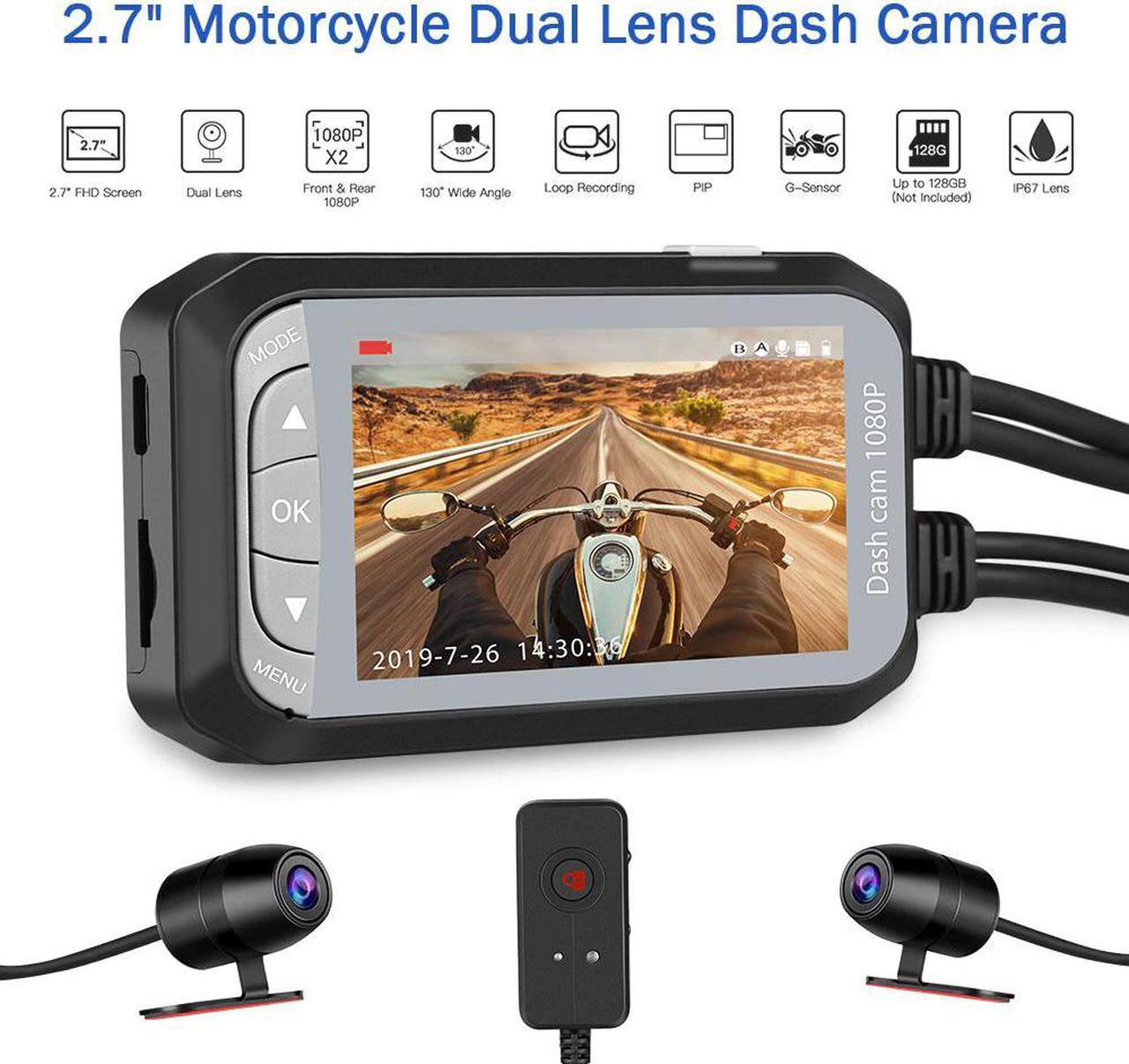 Dual Motorbike Action Camera Recorder DVR HD 1080P Front and Rear View Motor Electronics Motorcycle Dash Cam