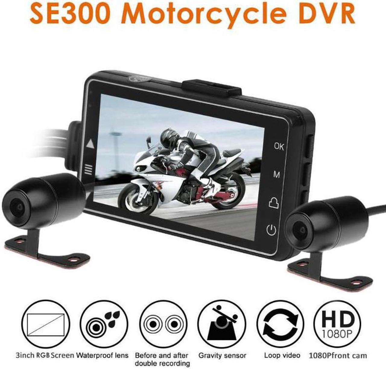 Motorcycle DVR Front+Rear View Motorcycle Dash Cam Video Recorder Black Night Vision Box Dual Motorcycle Action Camera HD